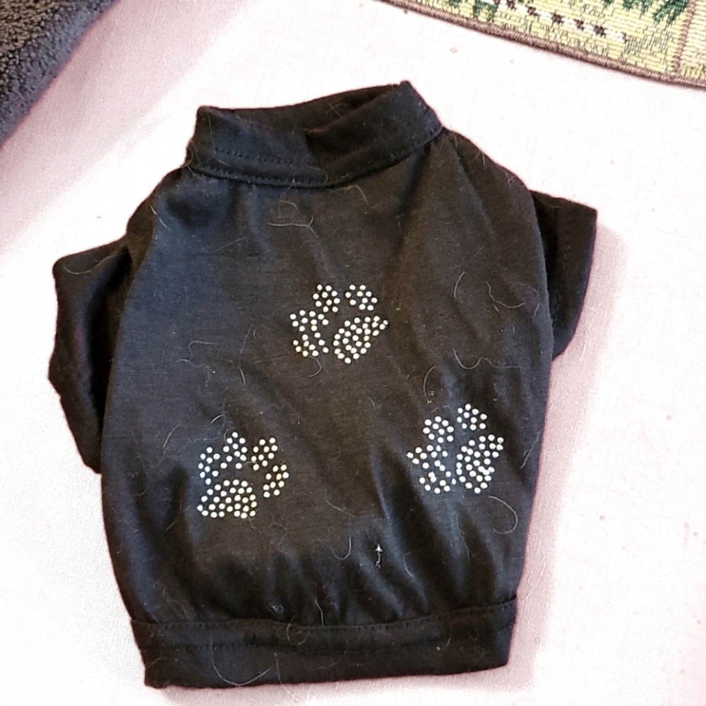Small Dog 3 Studded Paw Prints Shirt